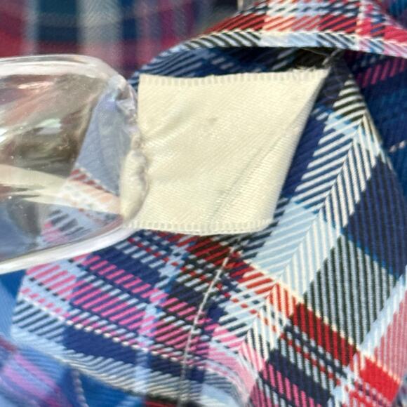 Robert Talbott Men's Casual Shirt Button Up Navy Blue Plaid Classic - Picture 8 of 8